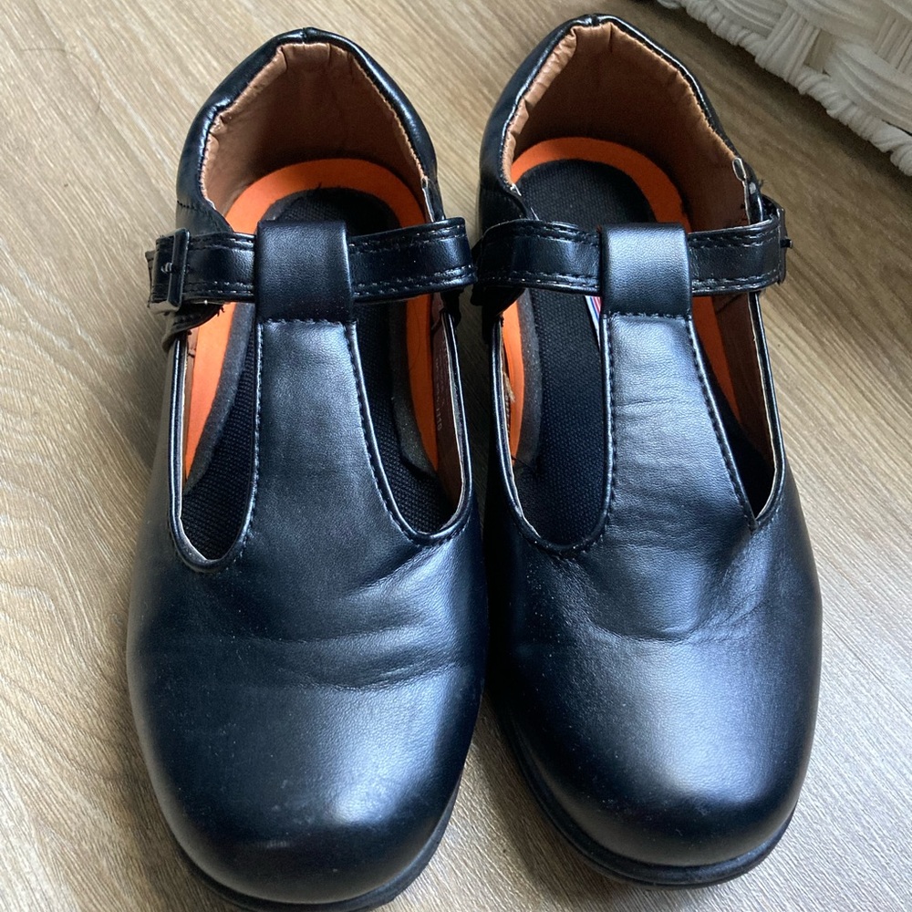 Girls Mary Jane School Uniform Dress Shoes Black, Buckle Strap (Velcro)